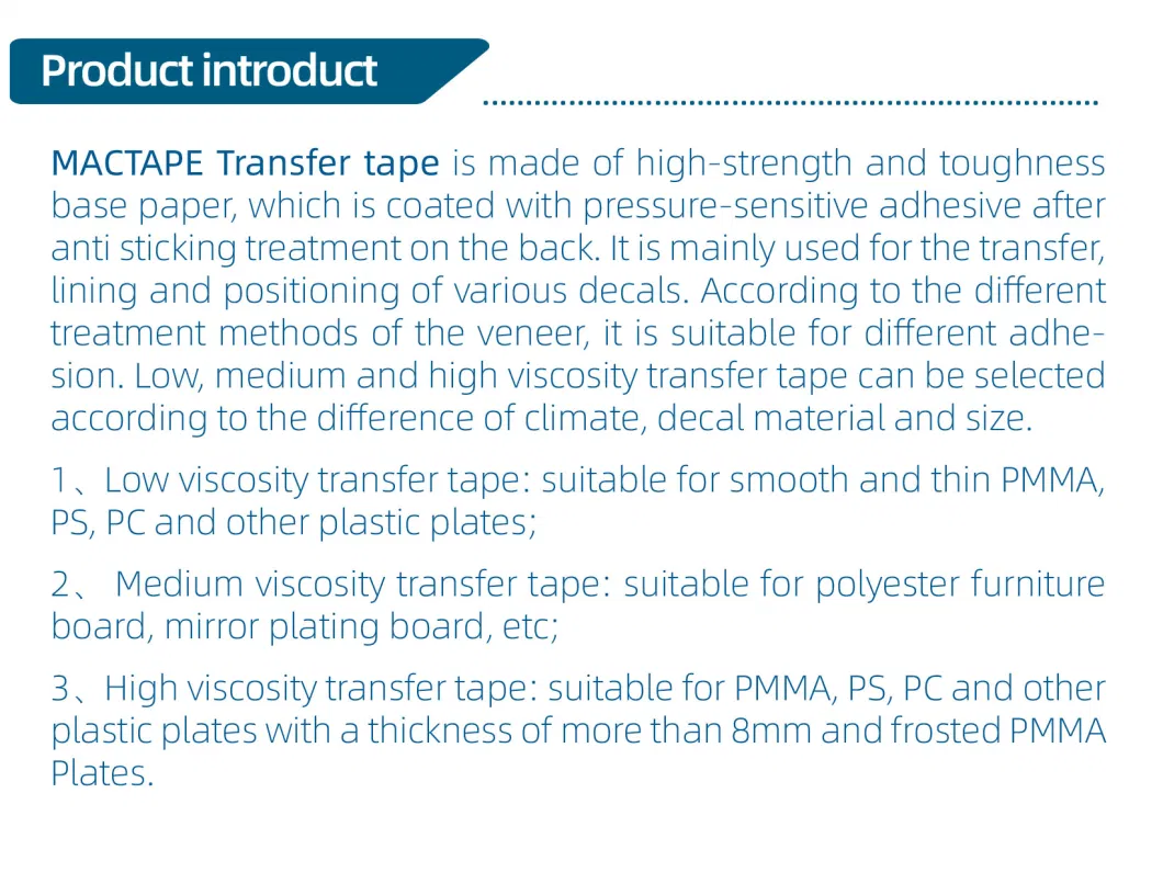 Application Tape for Adhesive Label, Car Decal and Logo Transfer