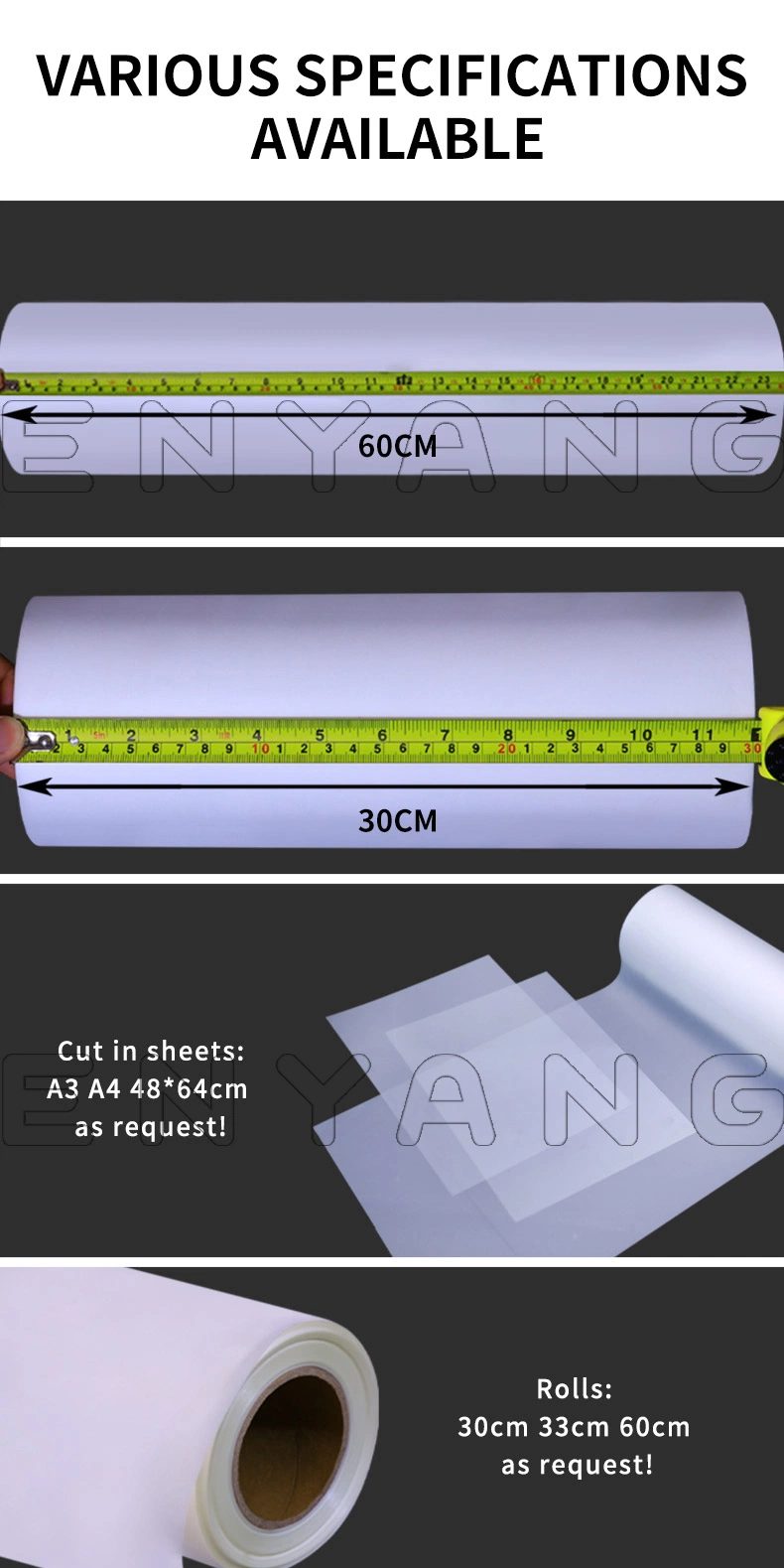 with Strong Ink Absorption Pet Transfer Film, Cold Peel Film, 23.6&quot; X 328FT Per Roll