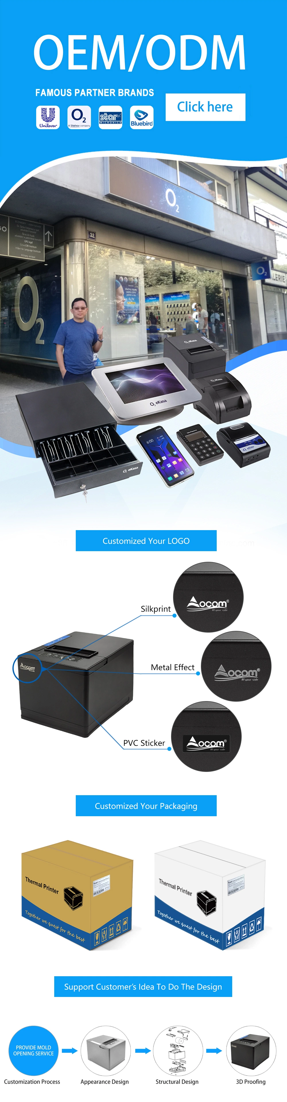 Ocpp-80s Ocom 80mm Thermal Receipt Printer with Auto Cutter