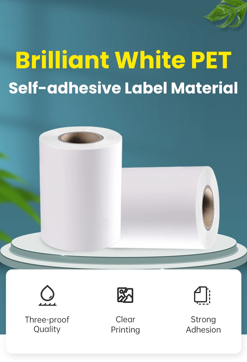 Bright White Pet Label Thermal Transfer Printing Polyester Self-Adhesive Anti-Counterfeiting Label Tape