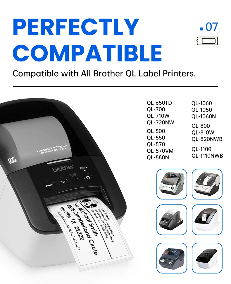 Compatible Brother Dk-22225 Continuous Colored Labels Tape 38mm X 30.48 for Ql Series Printer