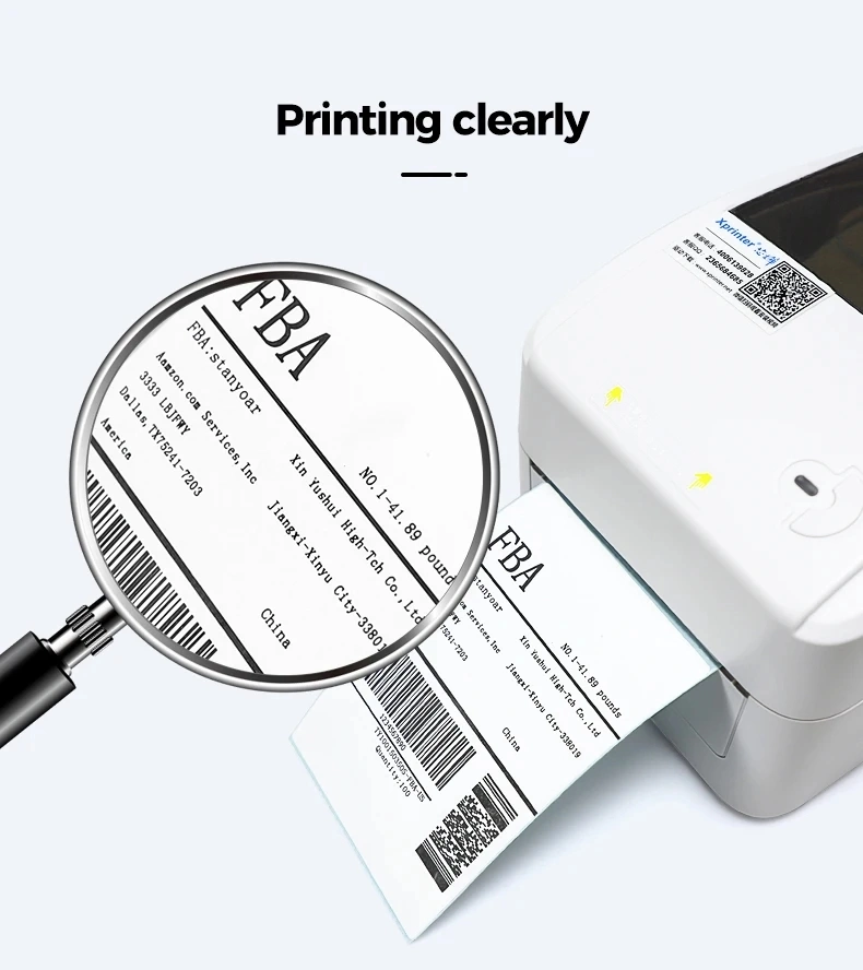 Customized Continuous Waterproof 40 X 30 Courier Barcode Label Sticker Rolls Thermal Printer Labels