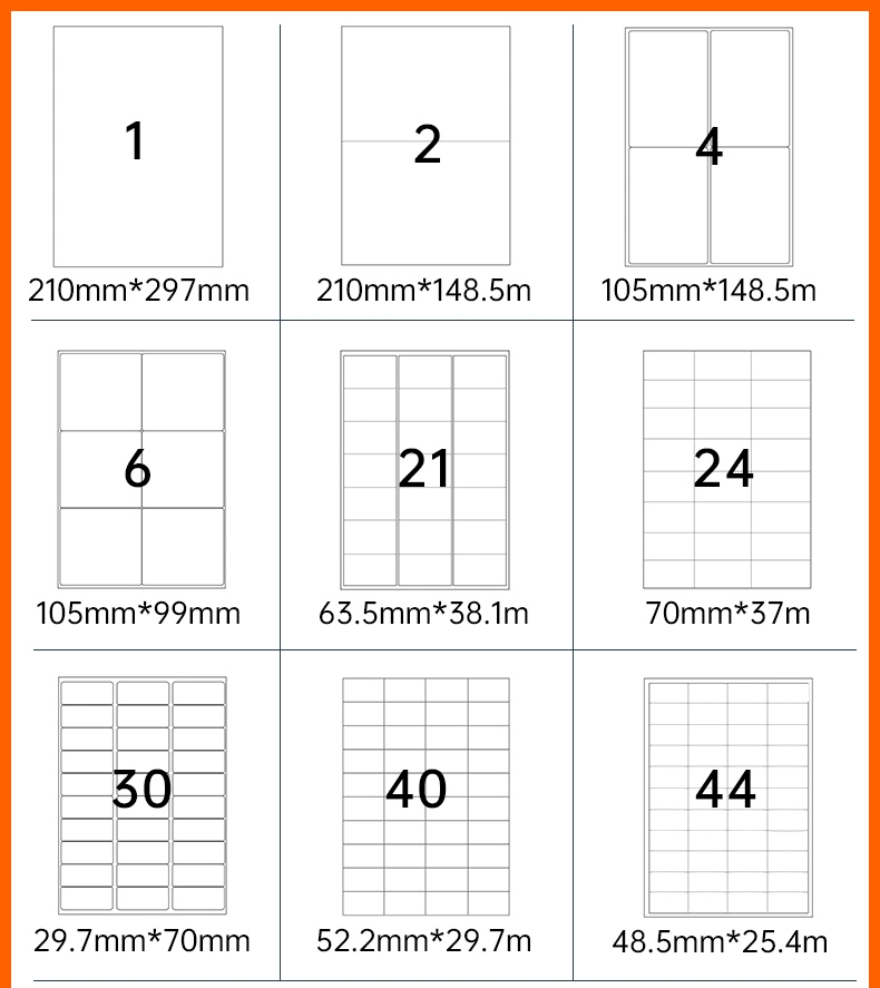 1up 2up 4up 6up 8up 10up 15up 30up 45up etc A4 Size Shipping Address Barcode Labels