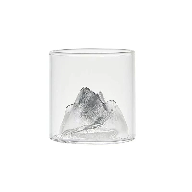 Factory Price Round Mouth Stemless Whiskey Glass Snow Mountain FUJI Style Wine Cup