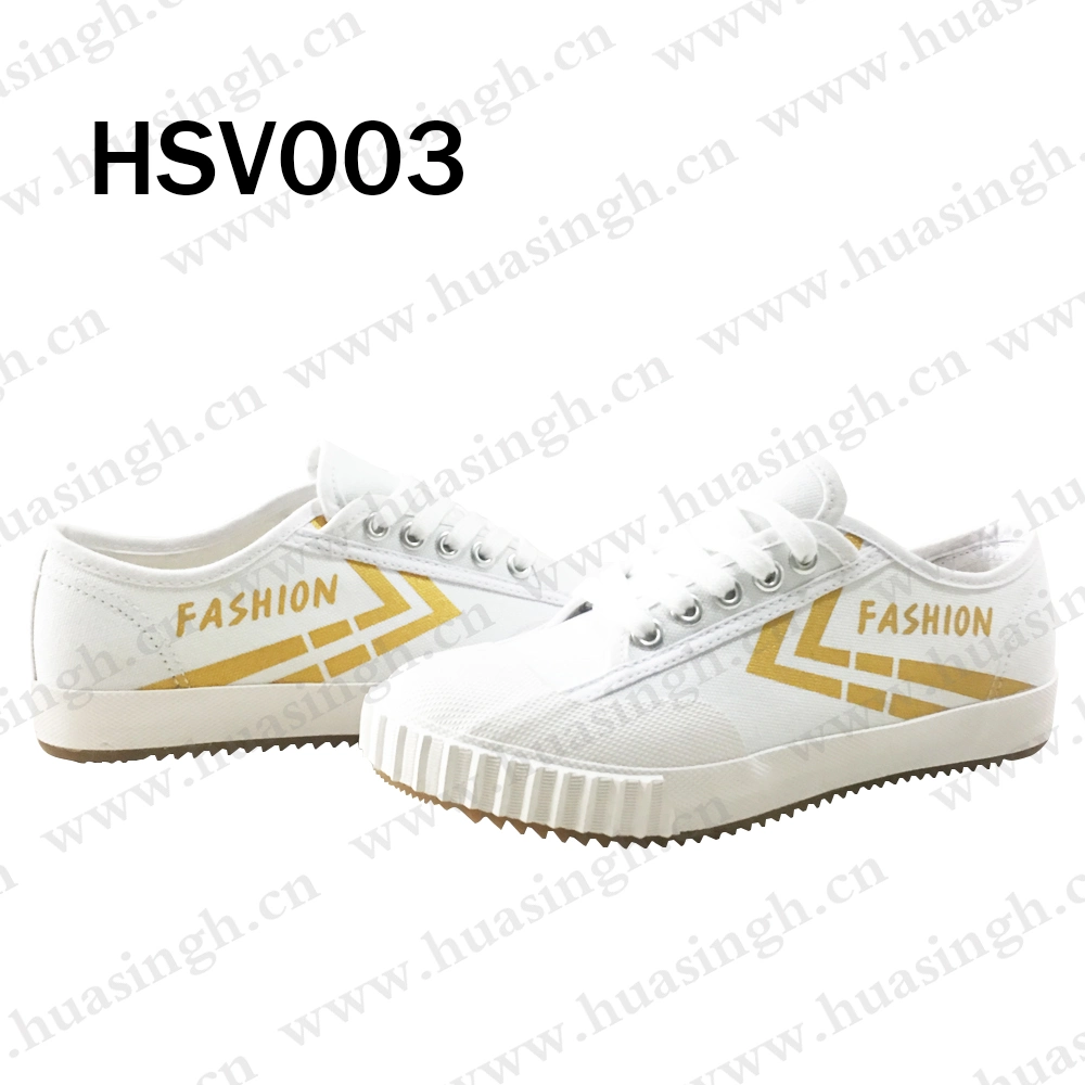 Ywq, Anti-Tear Canvas Upper Casual White Vulcanized Sport Shoe Wholesale Shock Proof Outsole Sneakers for Men Hsv003