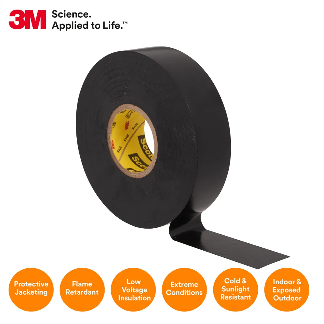 Scotch Super 3m 33+ Premium Grade All-Weather Vinyl Electrical Tape, 2 in X 36 Yd (108 FT) , Long Roll, 1 in Core, Black, 1 Roll