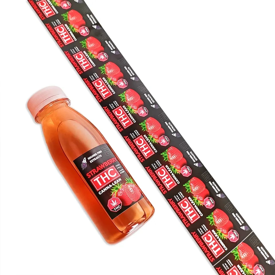 Customized Waterproof Vinyl Label Sticker Plastic Bottle Packaging Self-Adhesive Label for Juice Beverage Water Drink Sticker Label Food Label