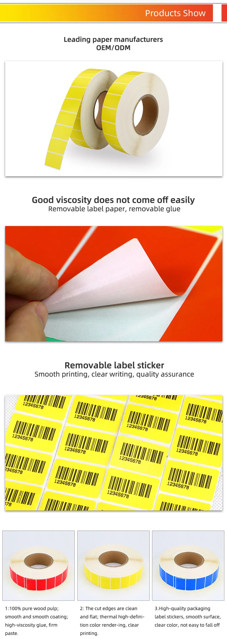 Eco Friendly Removable Open Thermal Blank Dymo Label for Logistics