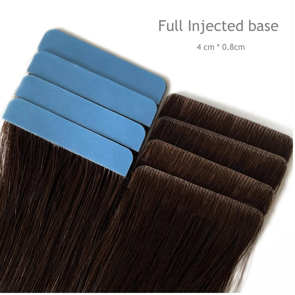 Seamless Injected Hand-Tied Tape in Human Hair Extension Colored Invisible Hand Tied Tape Hair