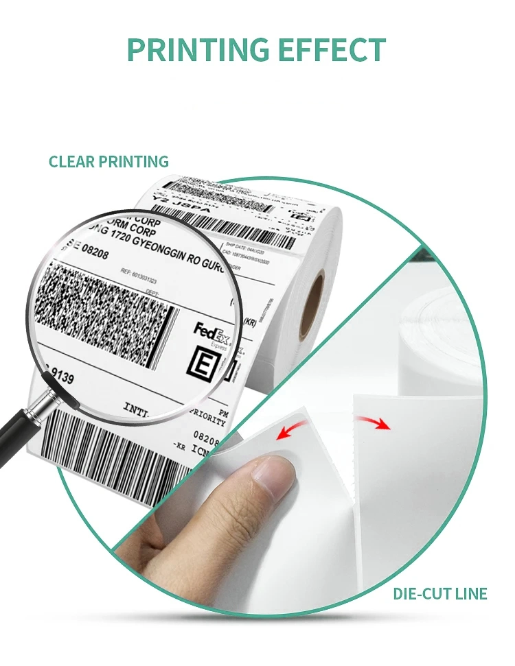 Manufacturer Supply Logistics Tracking 4&quot; X 6&quot; Self Adhesive Sticker 100*150mm Thermal Printer Label Waterproof for Shipping