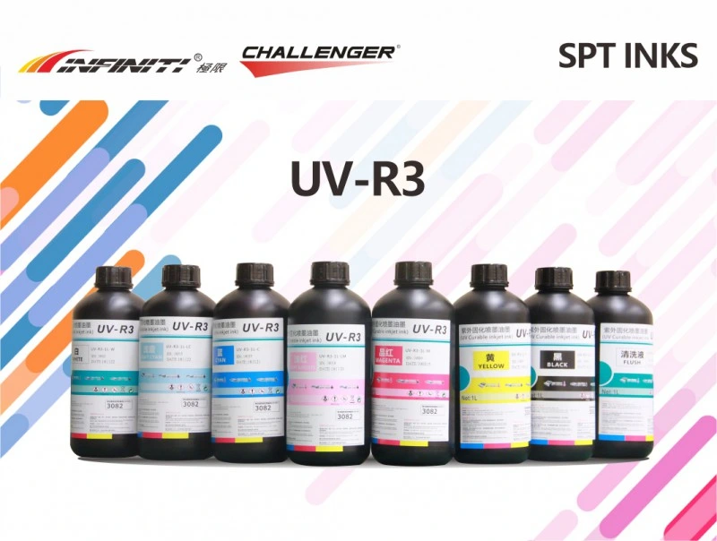 Infiniti Challenger UV-R3 UV Ink R3 Curable Inkjet Ink for Seiko Spt1020 Print Head