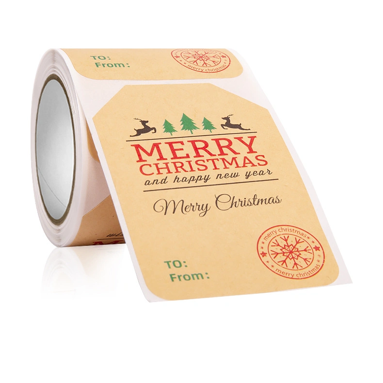 Custom Printing of Box Seal Stickers, for Christmas Package Labels