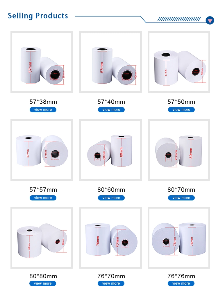 Thermal Paper with Top Coated Different Size Back Print