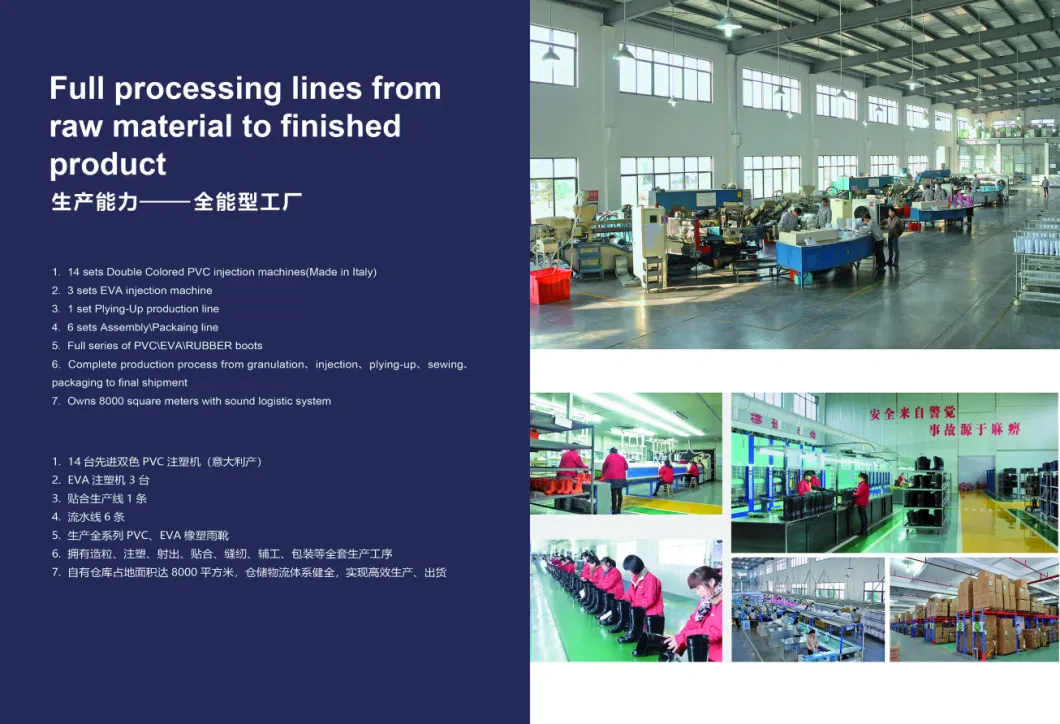High Quality PVC Oil Proof Milk Processing Cleanroom Meat Factory Colorful High Quality Safety Comfort Non-Slip Shoes Men Women Working Boots for Men and Women
