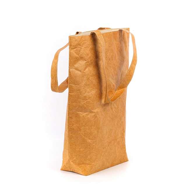 Vintage Eco Reusable Tyvek DuPont Paper Bag Handbags, Reusable Waterproof Tear, Leak Resistant, Spill Proof, Brown Color