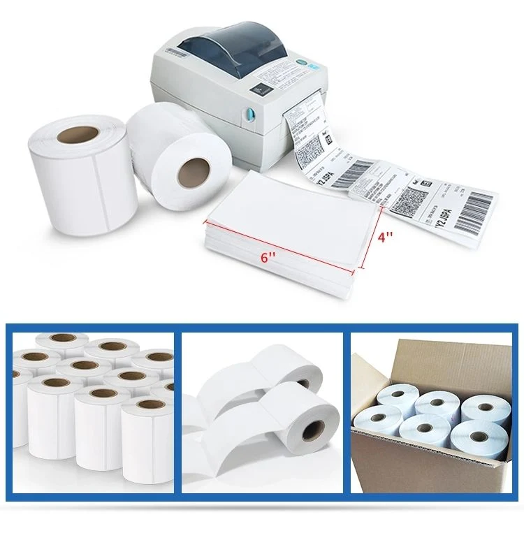 Thermal Transfer Label Roll Self-Adhesive 58X60mm Barcode Printing Label Sticker Paper