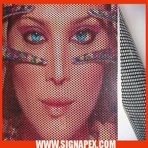 Digital Printing One Way Vision Perforated Vinyl Sticker See Through