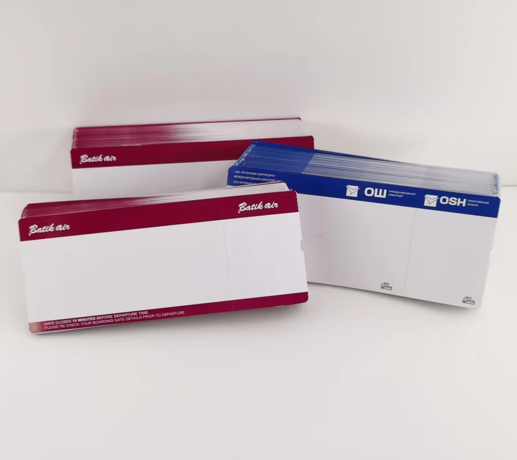Customizable Airline Printed Thermal Boarding Pass Ticket Luggage Labels