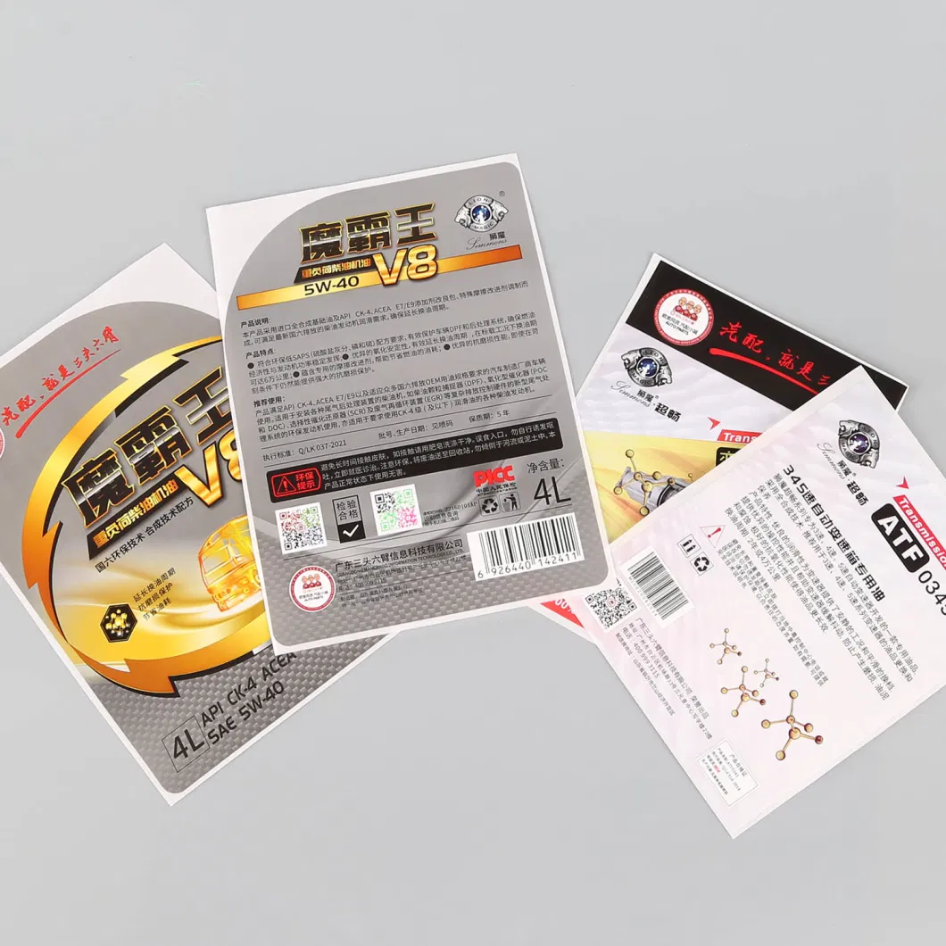 Special Adhesive Label for Diesel Engine Oil / Gasoline Engine Oil