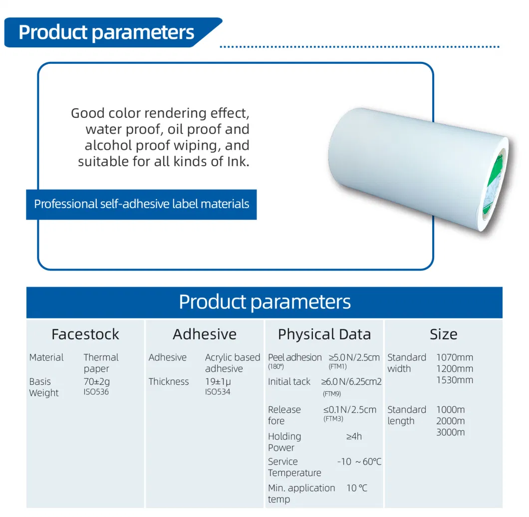 Thermal Paper Eco Anti-Oil Barcode Price Tag for Printing Label Material Self Adhesive