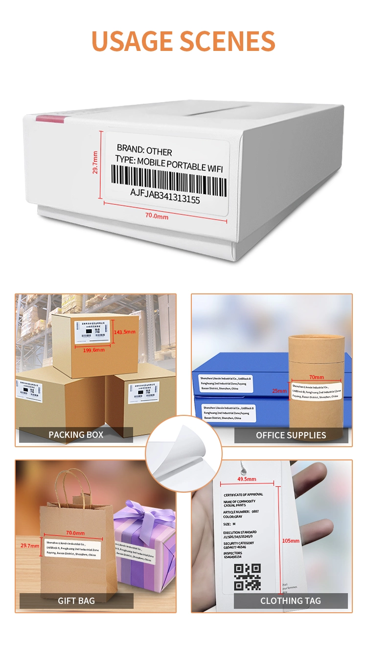 Adhesive Stickers A4 Custom Size Shipping Labels for Inkjet and Laser Printer