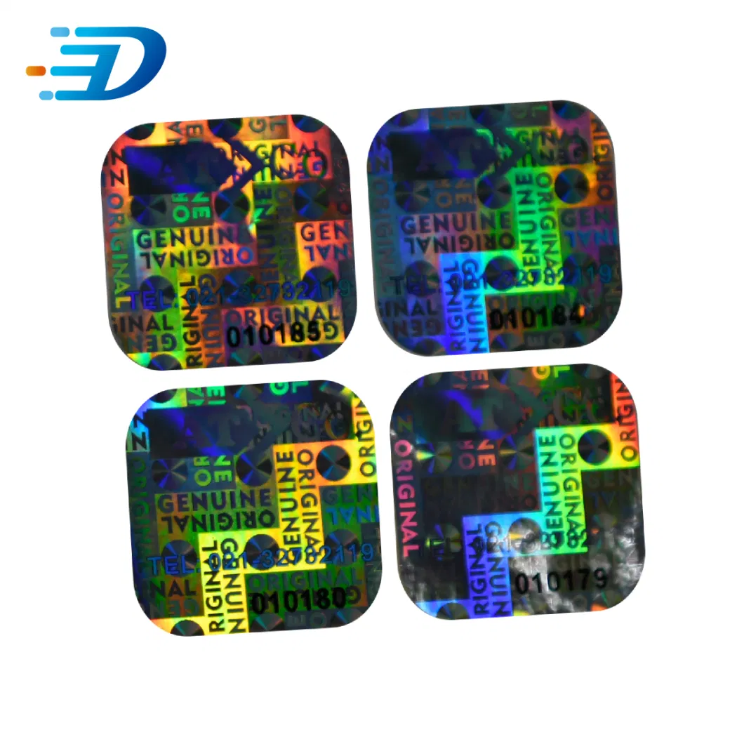 Customized 2D/3D Anti-Counterfeiting Hologram Sticker, Hologram Label with Serial Number