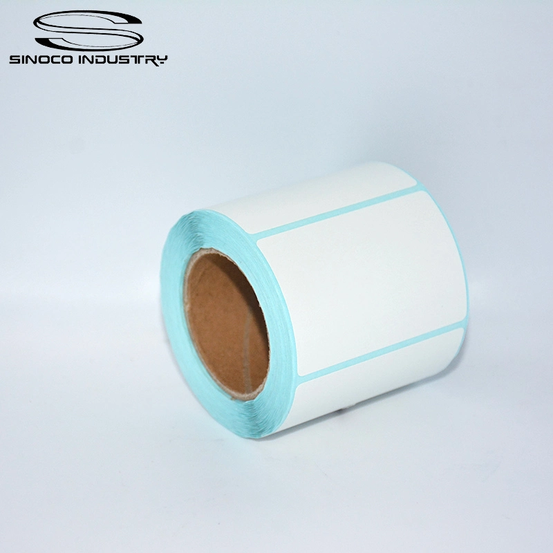 Customized Size Roll Blue Glassine Scale Sticker Direct Thermal Self Adhesive Label