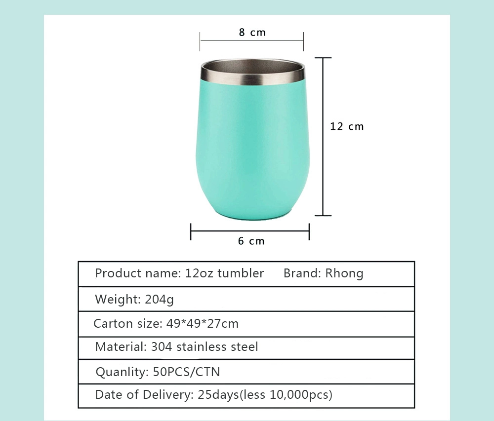 Double Walled Vacuum Insulated Egg Wine Cup with Lid