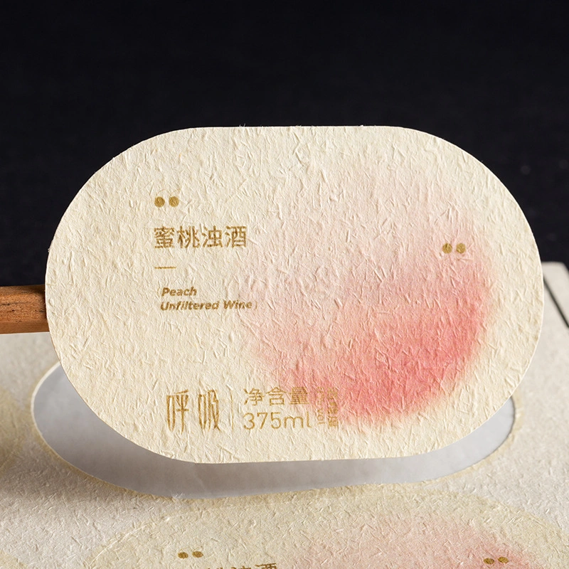 New Waterproof Label Self-Adhesive Oil Resistant Sealing Label with Soft Wood Grain Texture for Refrigerated Food/Milk Tea