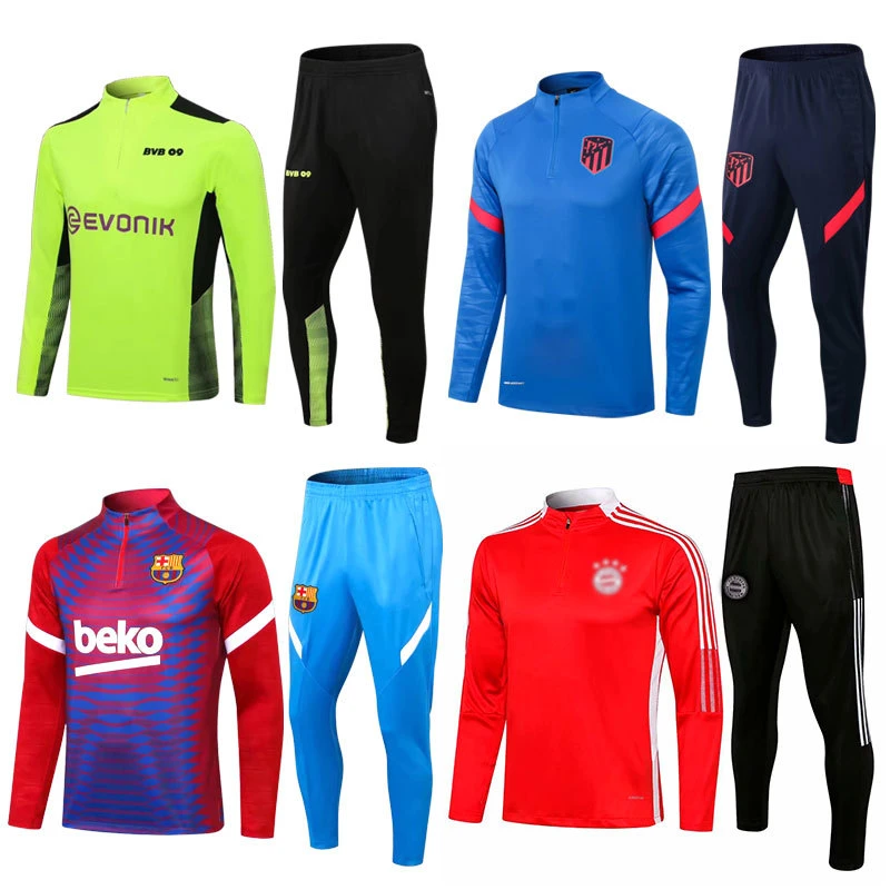 Custom High Quality Football Jersey Fast Drying Breathable Football Kit Training Long Sleeve Tracksuit