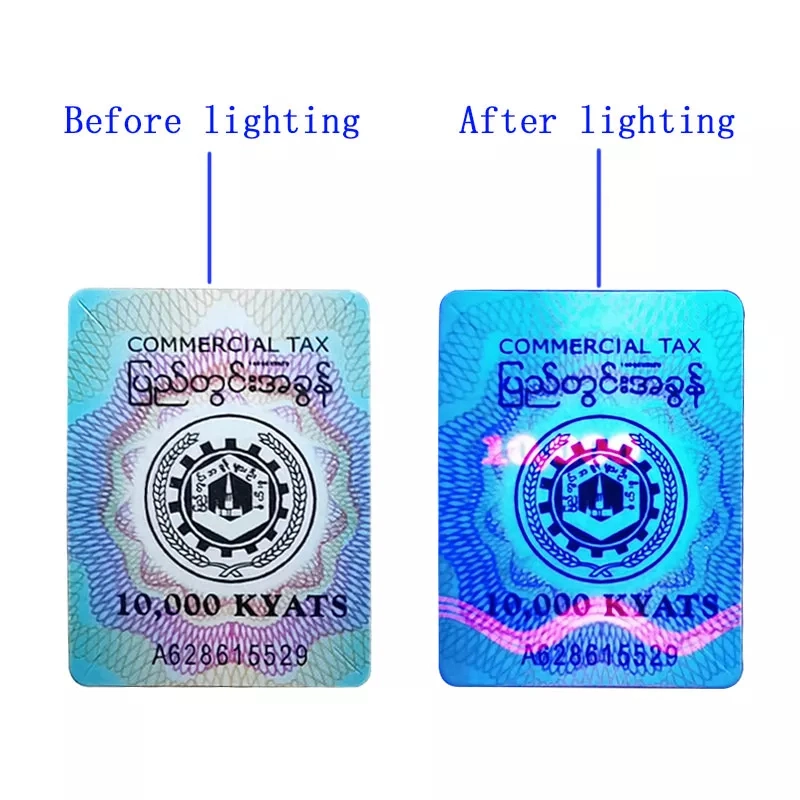 Customization Laser Qr Code Anti Counterfeiting Label Fluorescent Anti Counterfeiting Label Color Self Adhesive Label