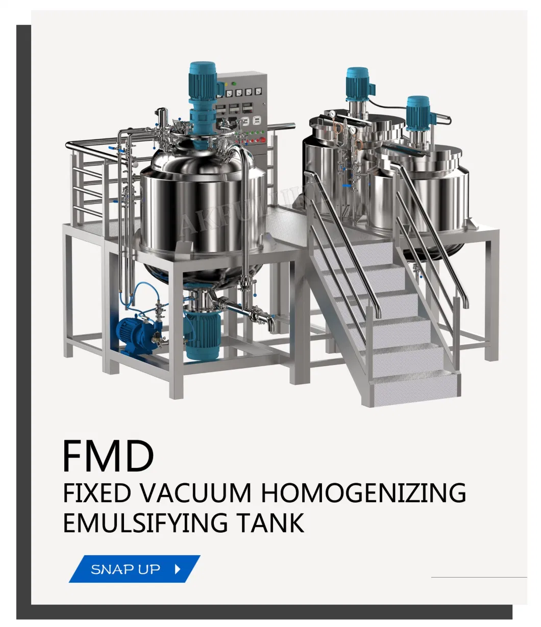 Chemical Mixing Tank Cosmetic Cream Body Lotion Emulsion Vacuum Mixer Liquid Detergent Mixing Machine