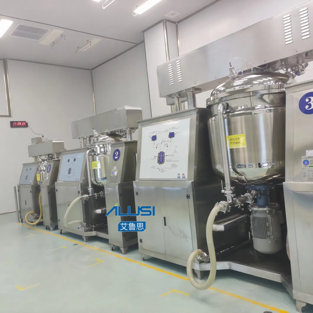 Automatic Vacuum Homogenizing Mixer Machines Toothpaste Mixer Face Cream Body Lotion Making Machine Emulsifying Three Layer Tank