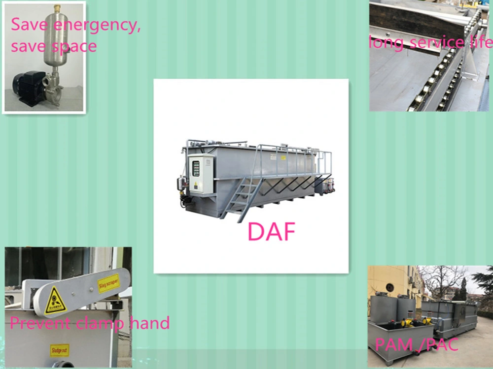 Printing and Dyeing Factory Wastewater Treatment Dissolved Air Flotation Machine 100tpd