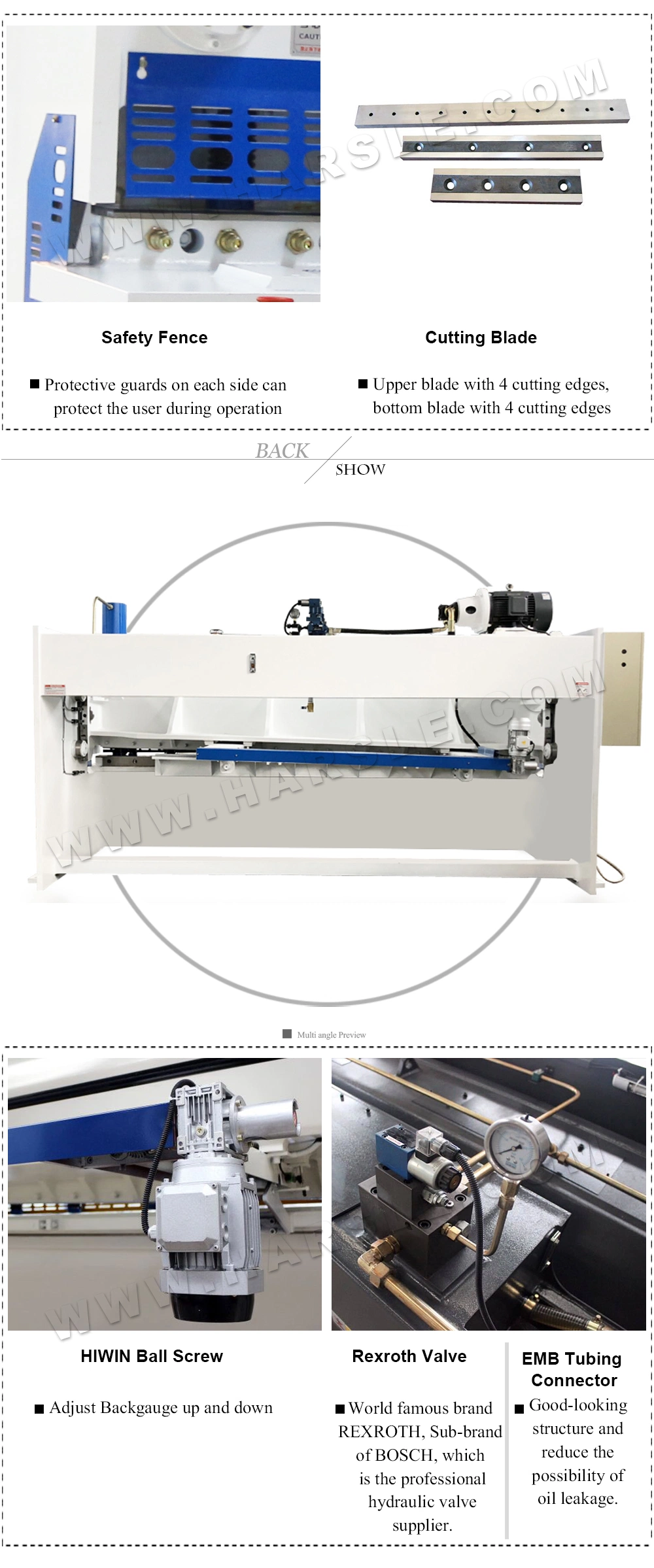 China Harsle Hydraulic Guillotine Sheet Metal Shearing Machine QC11y 25*3200