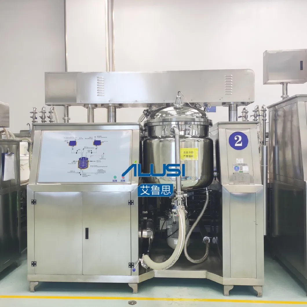 Automatic Vacuum Homogenizing Mixer Machines Toothpaste Mixer Face Cream Body Lotion Making Machine Emulsifying Three Layer Tank