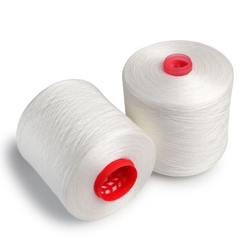China Manufacturer Raw White Spun Polyester Yarn for Dyeing Colors Sewing Thread
