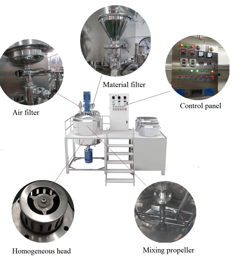 Vacuum Emulsifying Mixer Cosmetic Lotion Face Cream Mixing Machine