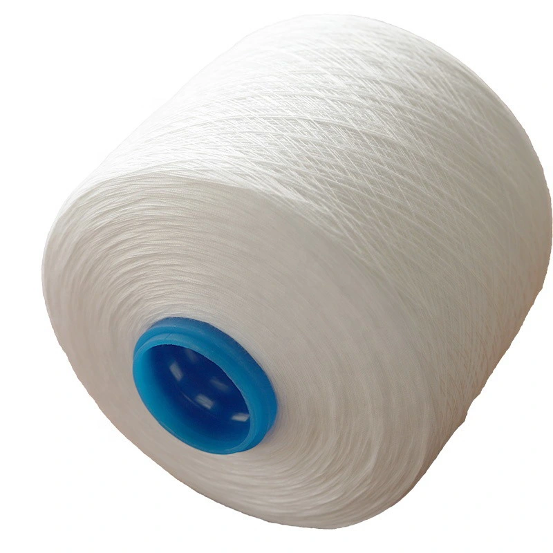 China Manufacturer Raw White Spun Polyester Yarn for Dyeing Colors Sewing Thread