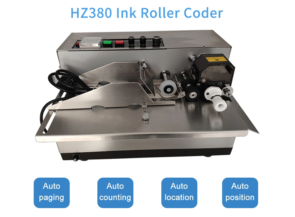 Hot Ink Roller Coding Machines Hz300 Expiry Date Stamping Machine Marquage Date
