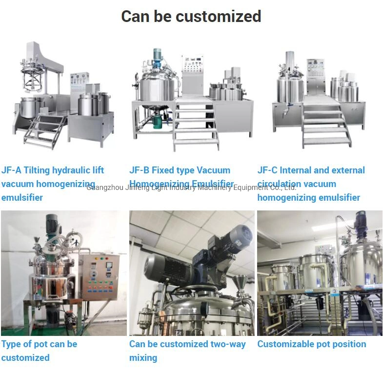 Jf-a Creme Vacuum Homogenizer Scar Removal Cream Making Machine Pharmaceutical