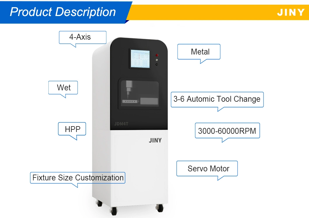 CNC System 4-Axis CAD Cam Dental Milling Machine for Abutment/Glass Ceramics/Hpp