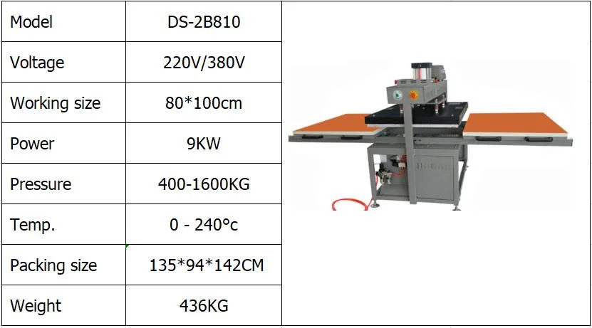 Direct Factory Price 80*100cm Sublimation Heat Press Machine Fabric Piece Printing Machine