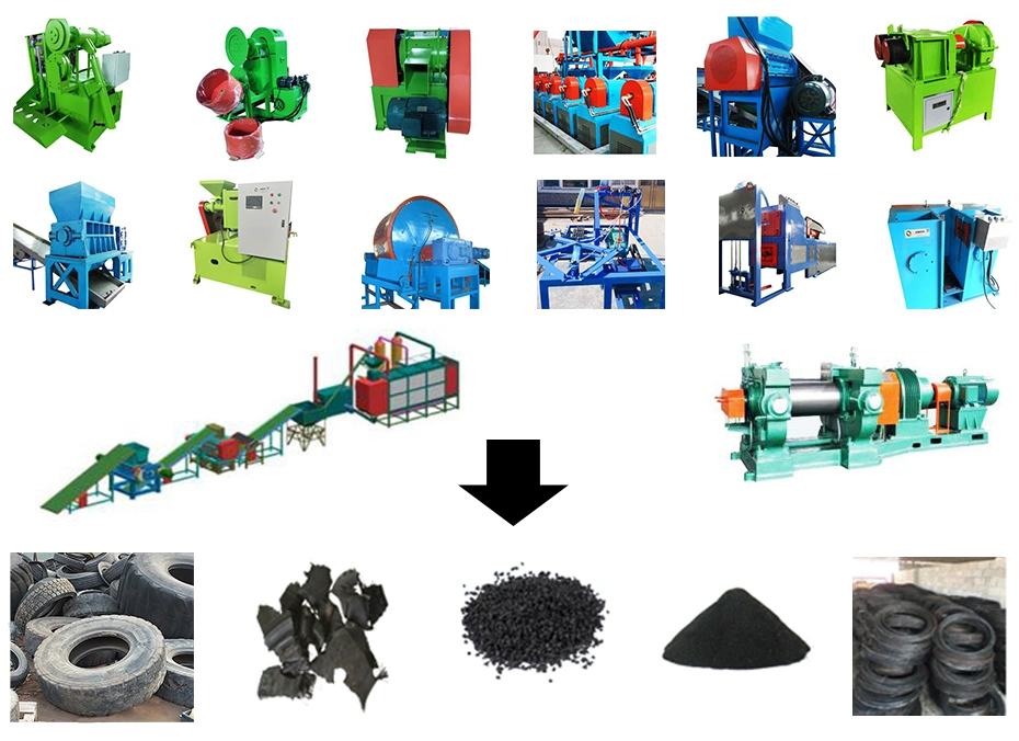Waste Scrap and Old Tyre Recycling Cutting Machine