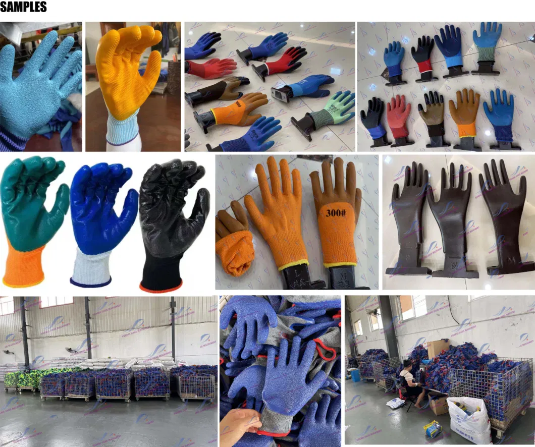 Black Latex Coating Machine for Crinkle Finished Glove DIP Coating Production Line and White Elastic PU Painted Palm Gloves Impregnator, Work Glove Machine
