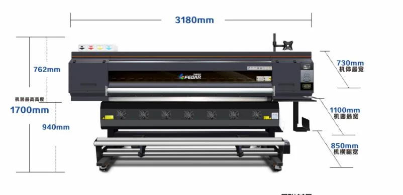 1.9m Large Format Dye Sublimation Textile Fabric Heat Transfer Printer Printing Machine Price