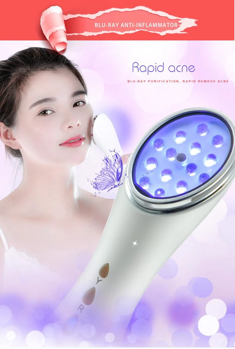 Homeuse Hand-Held Mini Red Blue Light Therapy Face Skin Rejuvenation Heating Blue Red Light Therapy Machine