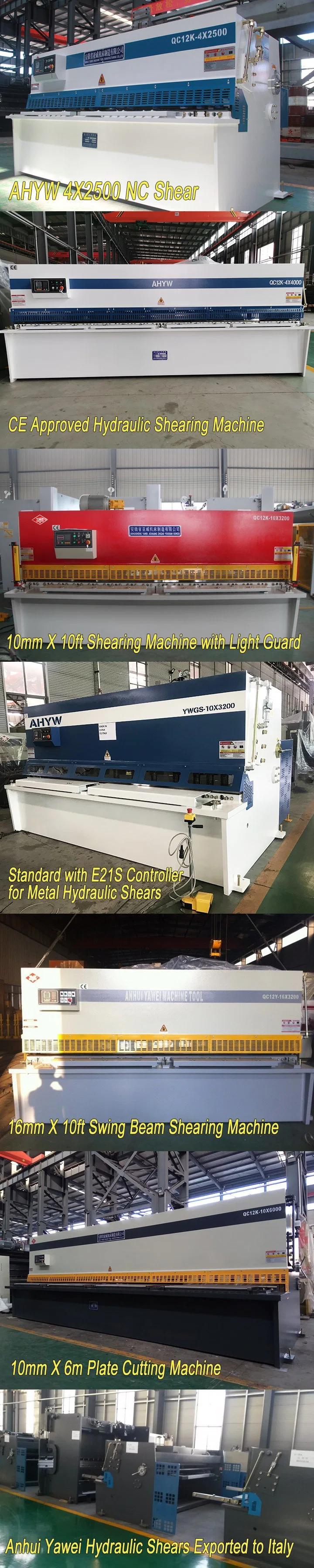 Anhui Yawei QC12K 10FT Sheet Metal Cutting Shears Manufacturer in China