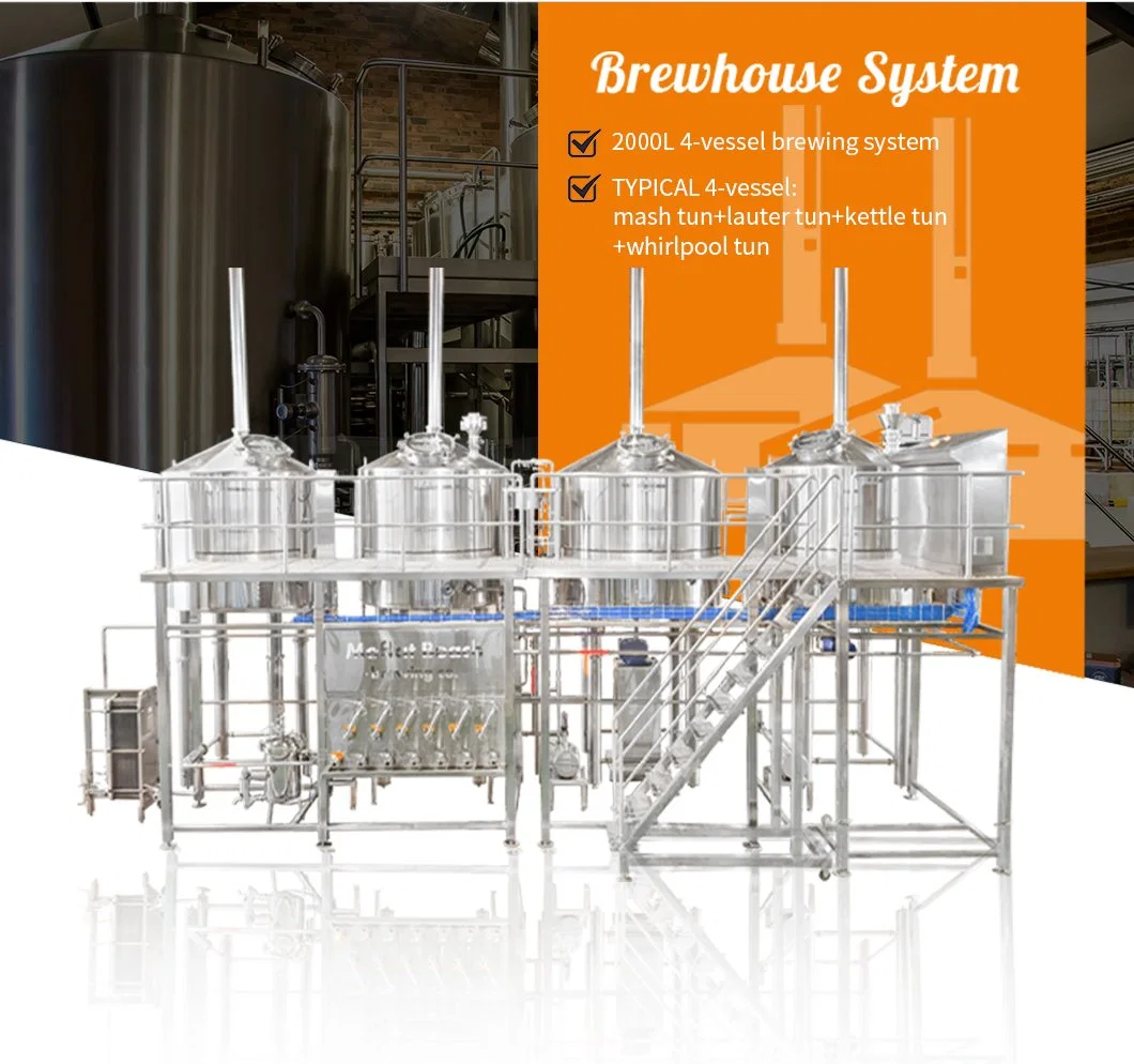 25hl Customized 4-Vessel Full Automatic Controlled Steam Heating Commercial Beer Machine