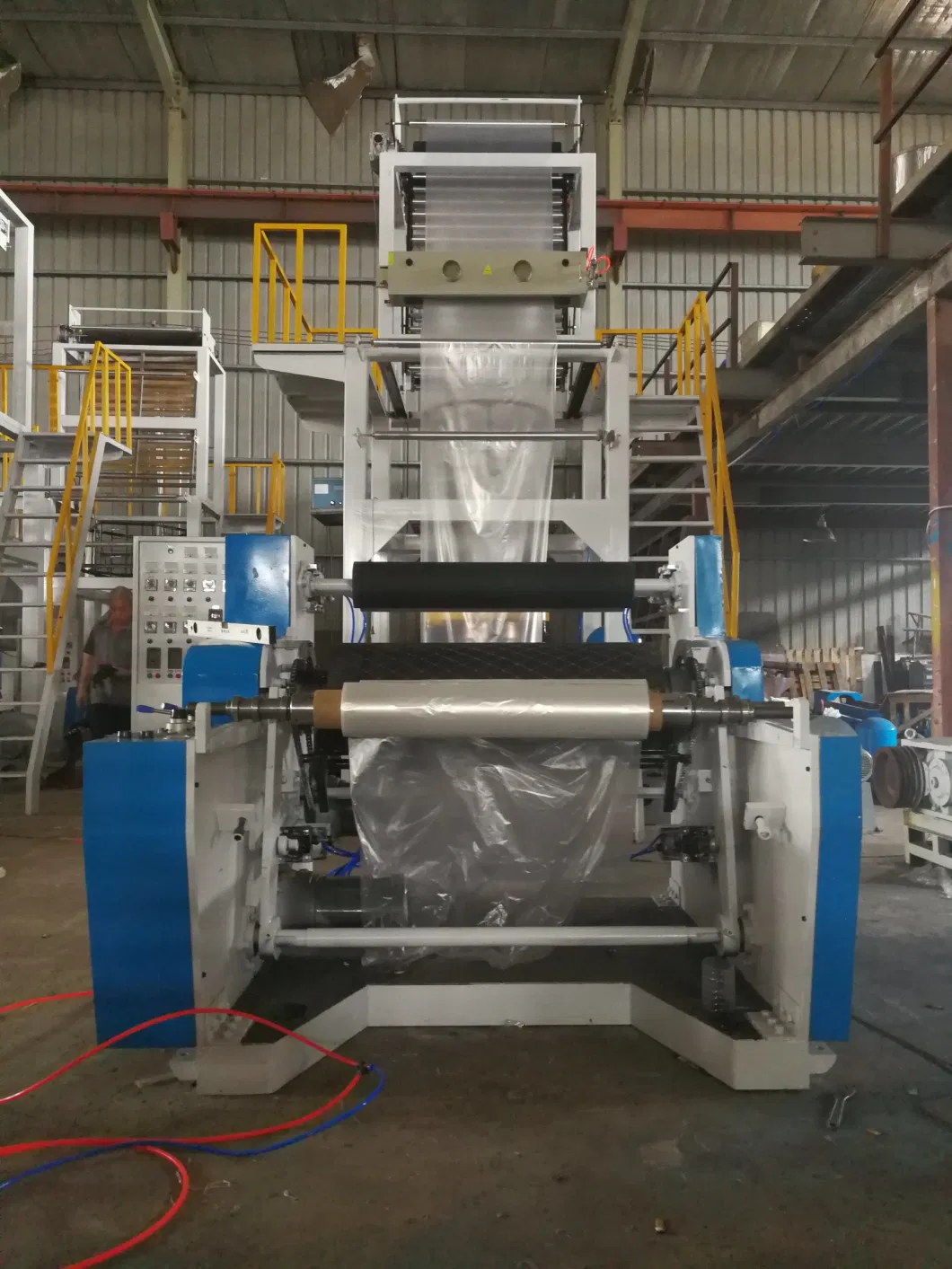 1200mm Single Layer Blown Film Extrusion Machine Plastic Extruder Film Blowing Machine